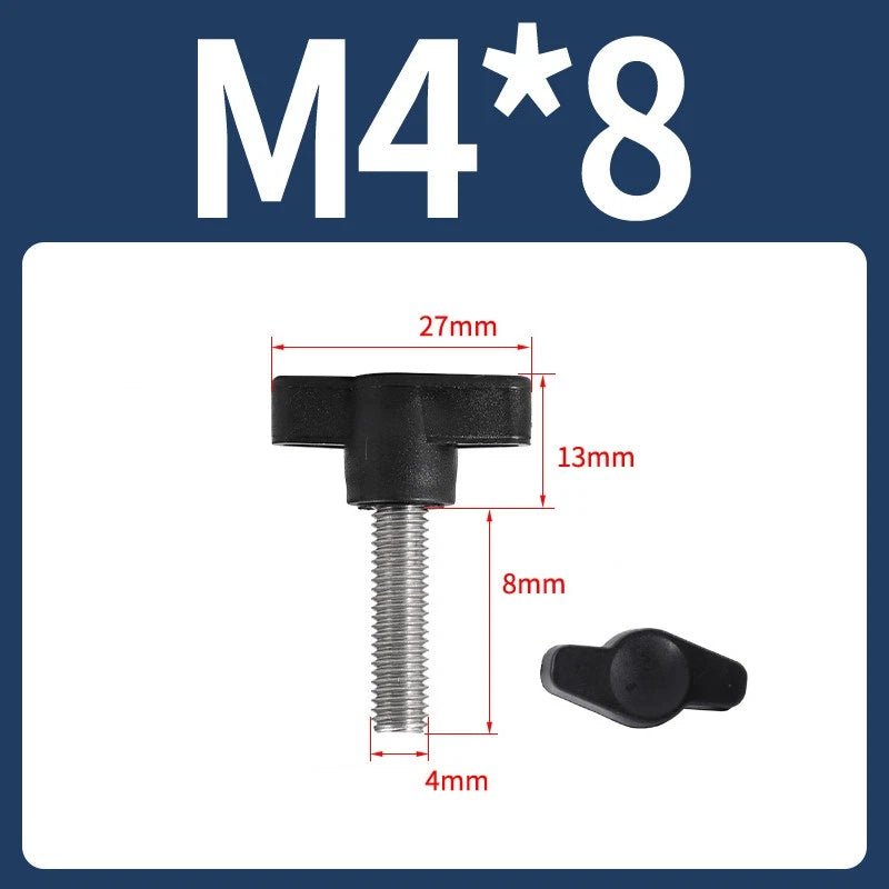 M4 M5 M6 M8 Wing Knob T - Handle Thumb Screw Bolts – Plastic Clamping Knob with Male Thread - HomeDIYer