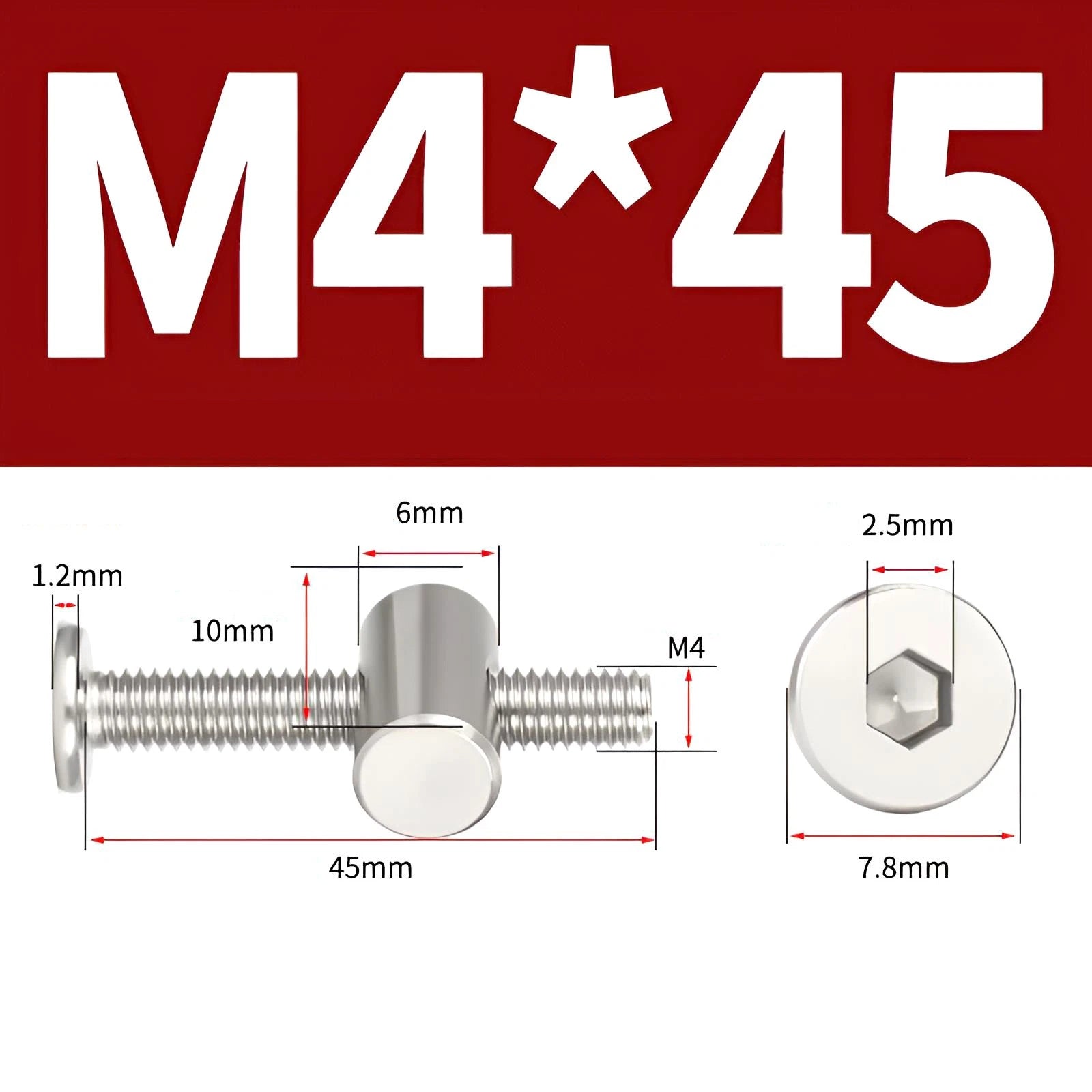 M4 M5 M6 M8 304 Stainless Steel Furniture Connecting Bolts with Barrel Nuts