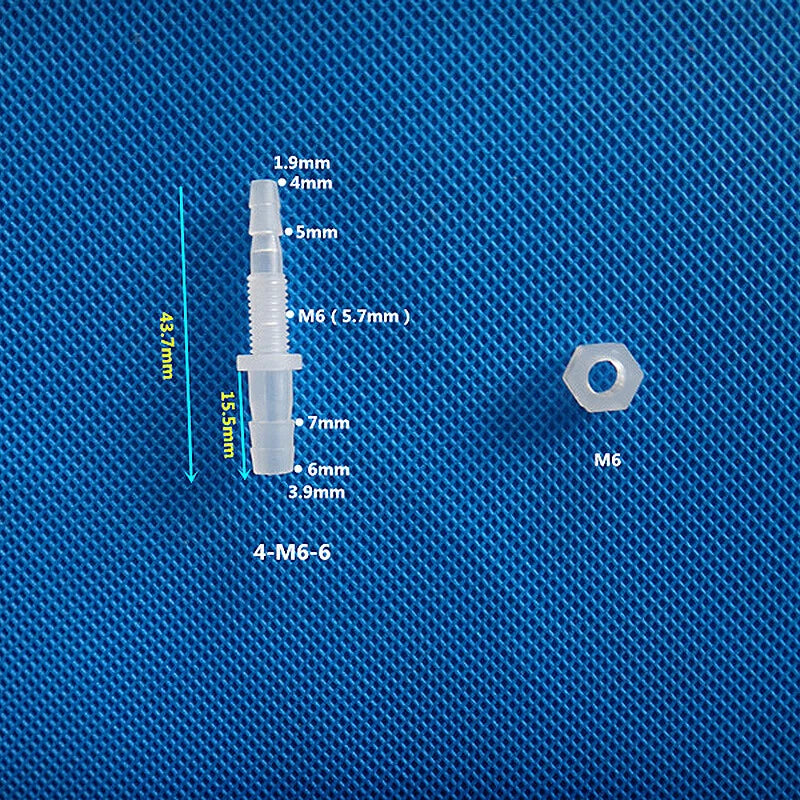 Bulkhead Straight Plastic Hose Connector with Nut — Barbed Thread Pipe Fitting