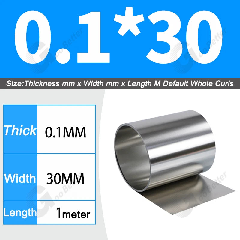 1 Meter 304 Stainless Steel Band SUS304 Sheet Foil Plate Strip Thick 0.01mm-1mm