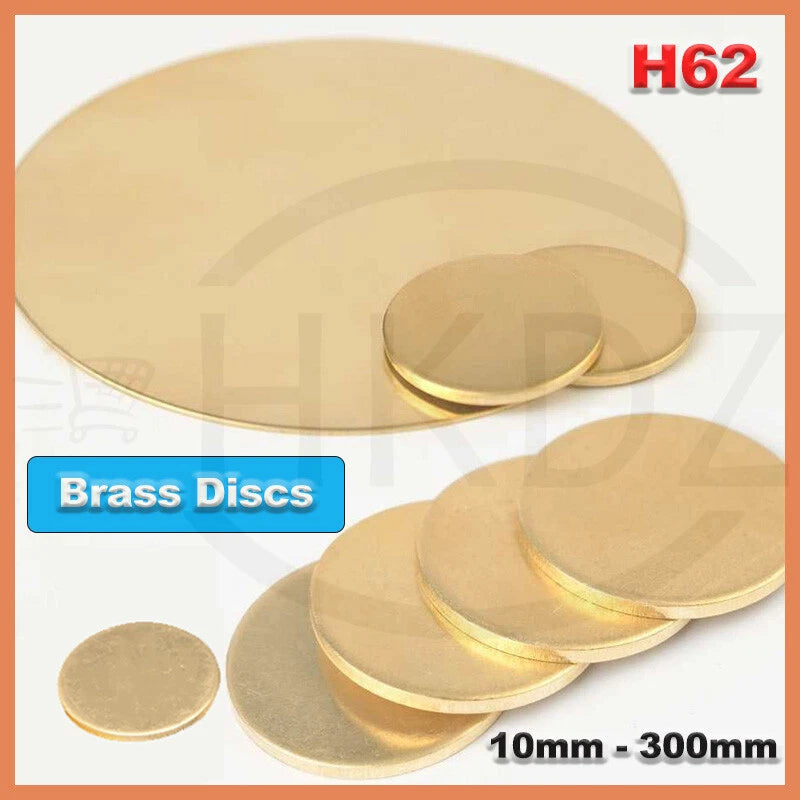 H62 Solid Brass Discs Plate Round Sheets Thickess 4/5/6mm Diameters 10mm -300mm