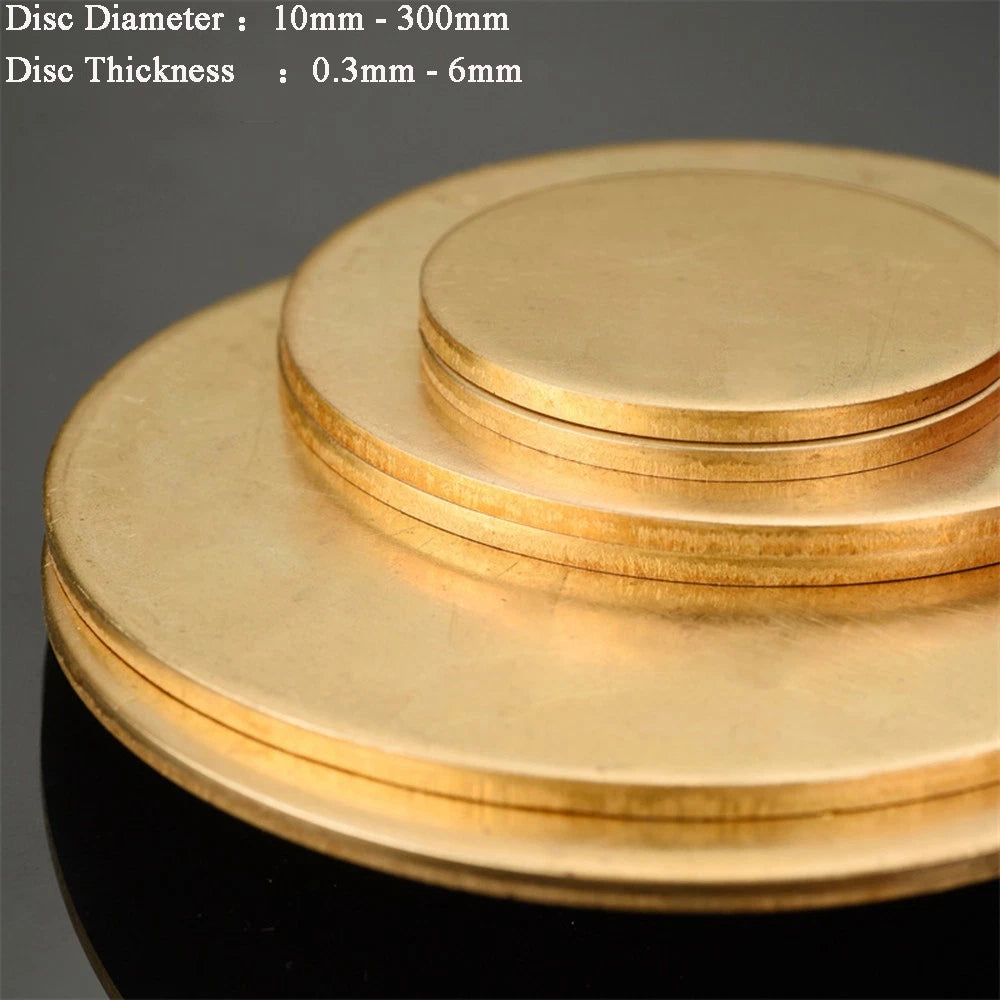 H62 Pure Brass Round Disc Plate Copper Metal Sheet for DIY Projects Crafts Home