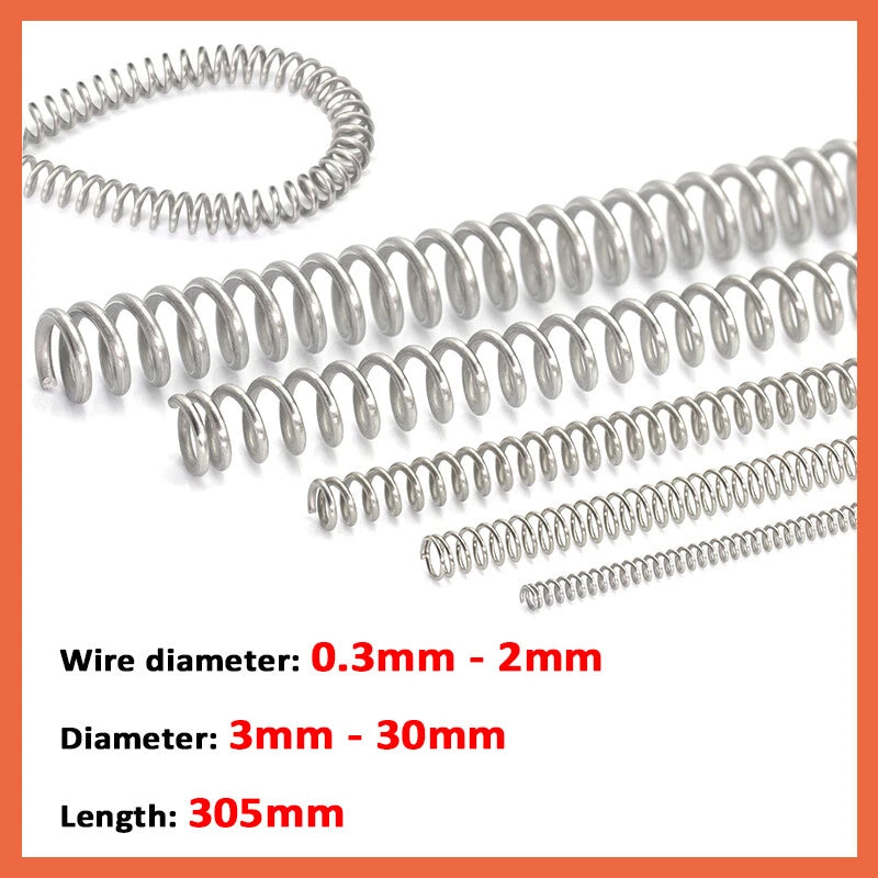 Compression Spring Various Size 3mm-30mm Diameter & 305mm Length Pressure Small