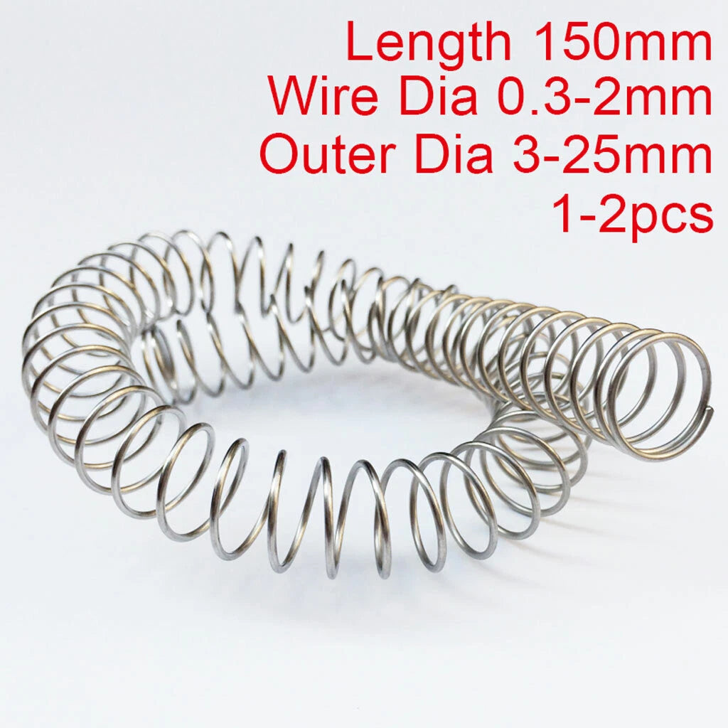 150mm Compression Spring 0.3-2mm Wire 304 Stainless Steel Pressure Springs Long