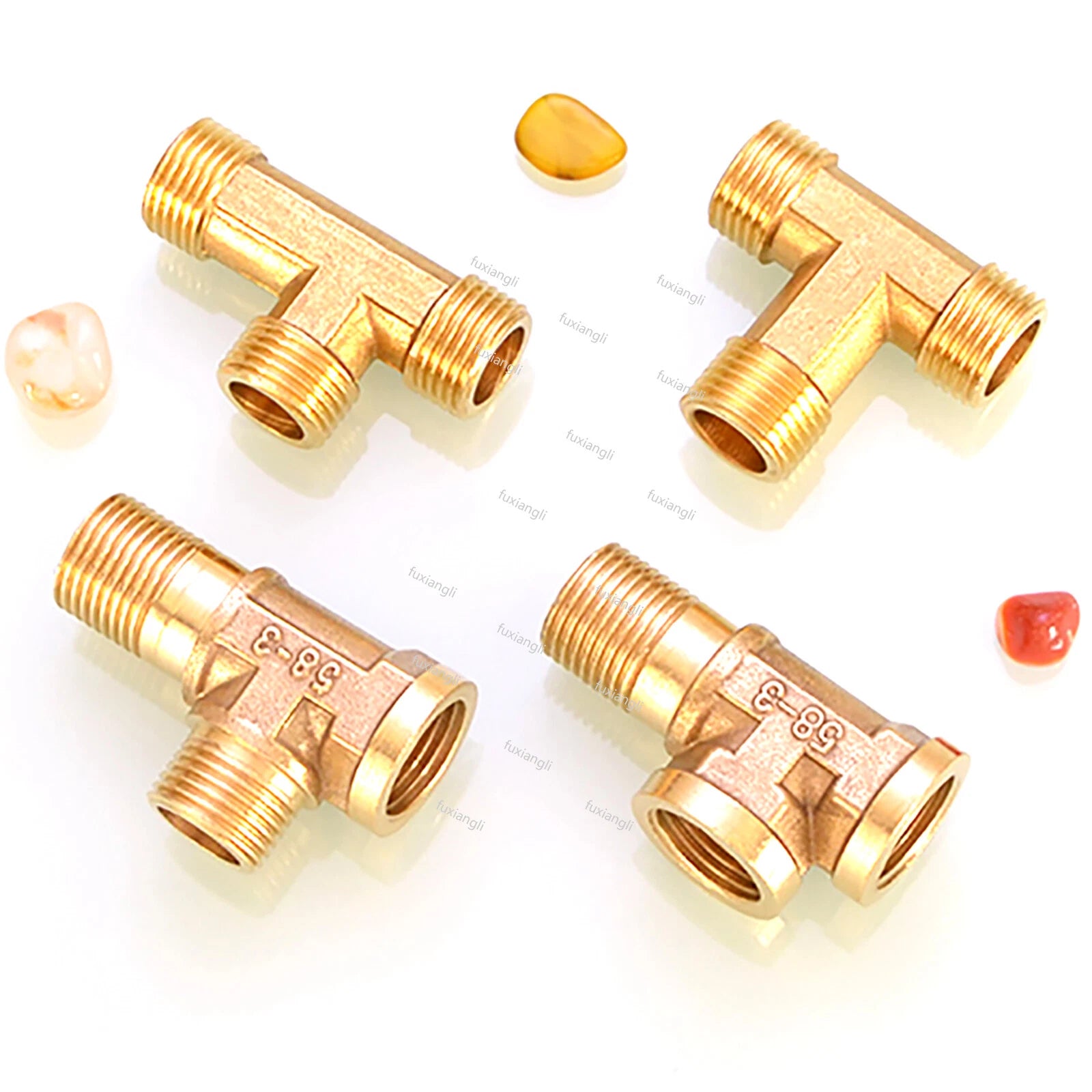 Brass BSP 1/2" T-Shape Tee Pipe Fitting | Male & Female Thread Connector