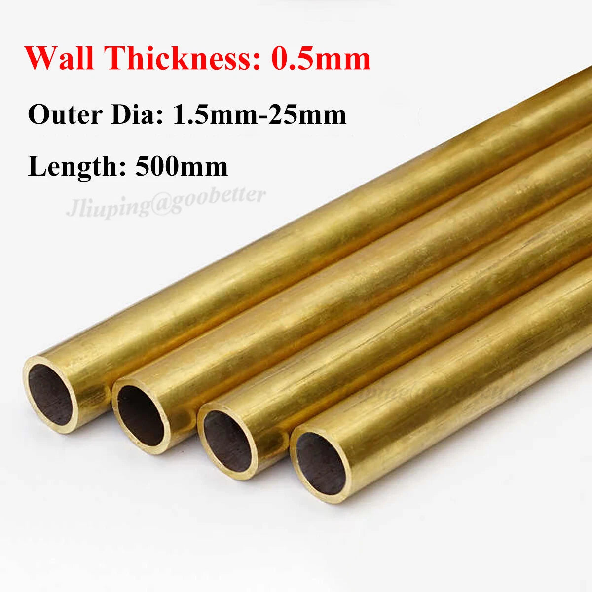 Brass Round Tube Hollow Pipe OD 1.5–25mm | Wall 0.5mm | 500mm Length