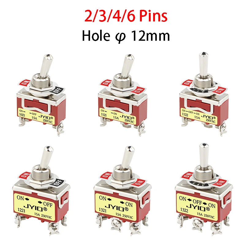E-TEN Miniature Toggle Switch 240V – ON/OFF/ON SPDT 3-Position for Boat, Car & Model