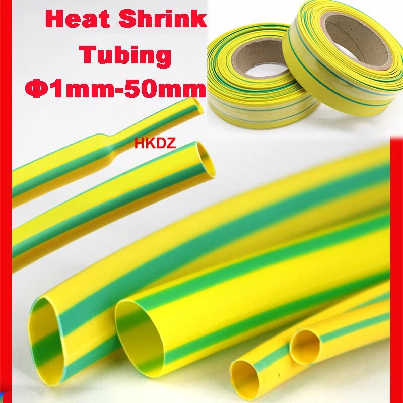 Yellow - Green Heat Shrink Tubing – Electrical Wire Sleeving & Cable Insulation (φ1mm–50mm) - HomeDIYer