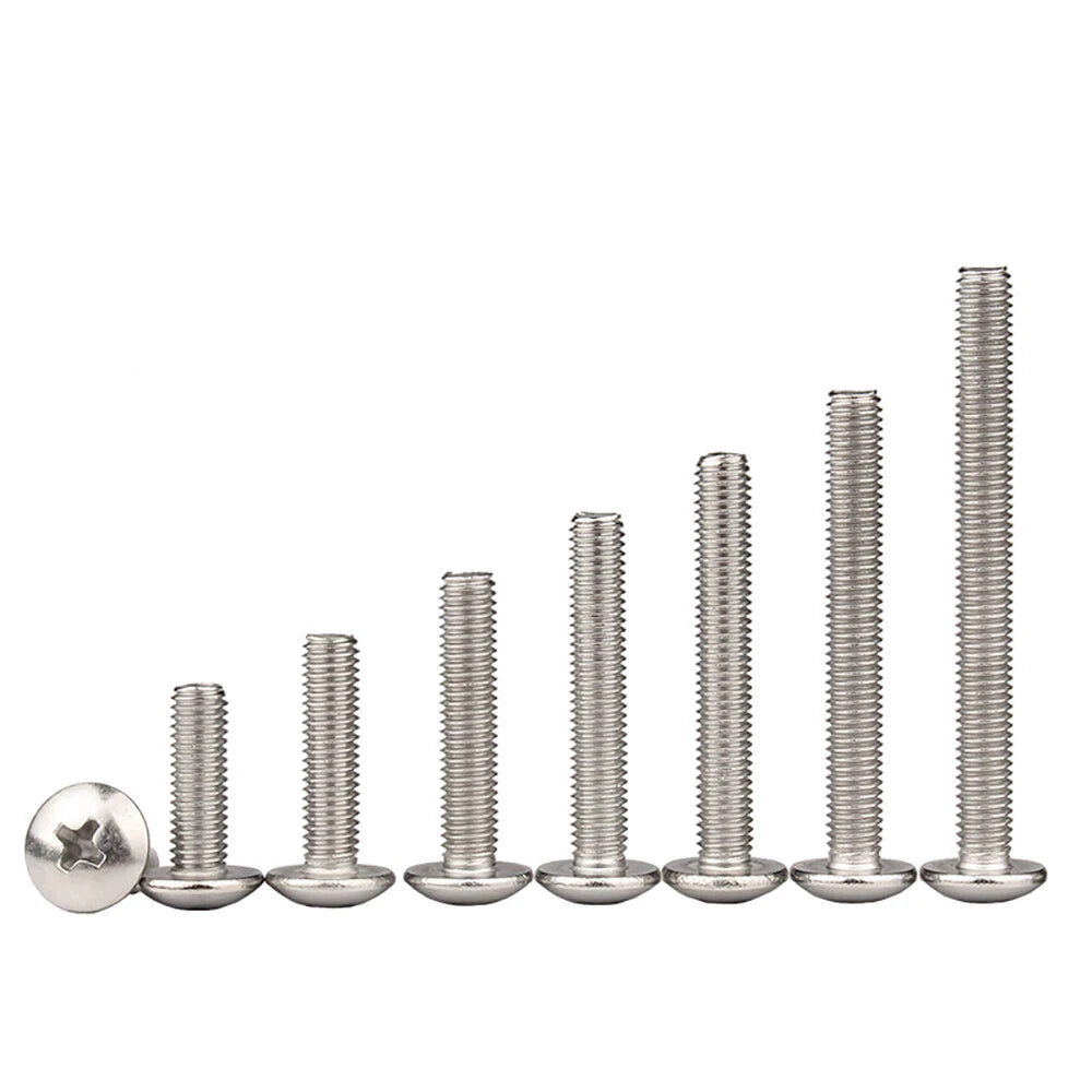 M5 M6 M8 Pozi Button Head Screws – A2 Stainless Steel, Fully Threaded (Pozidriv)