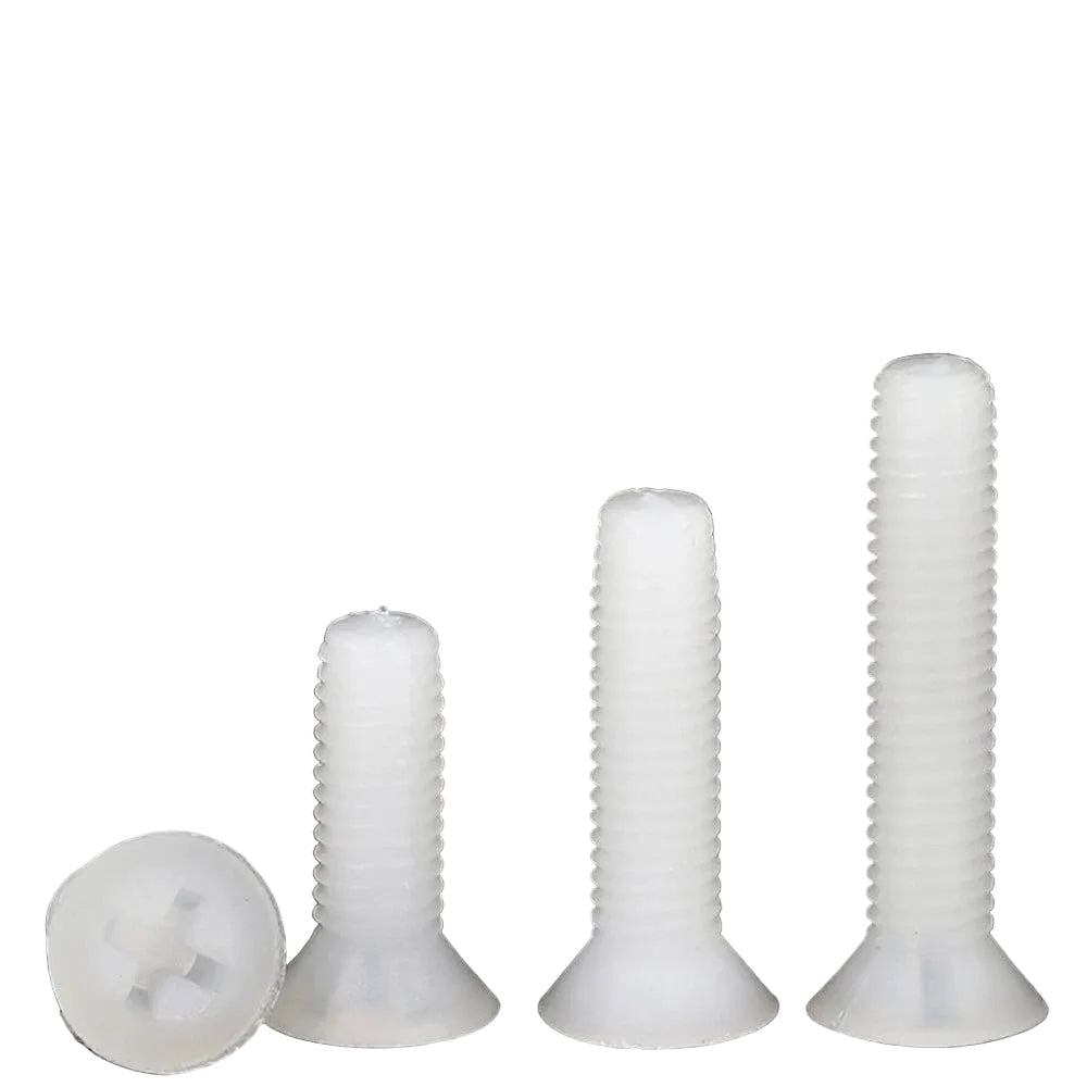 M3 Nylon Phillips Countersunk Screws – White Plastic Machine Bolts - HomeDIYer