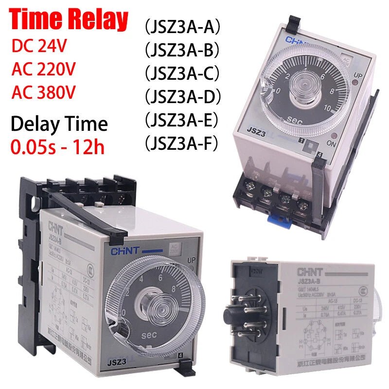 Time Relay JSZ3A Timer Power - on Delay 24VDC 220VAC 380VAC Delay Range 0.05s - 12h - HomeDIYer