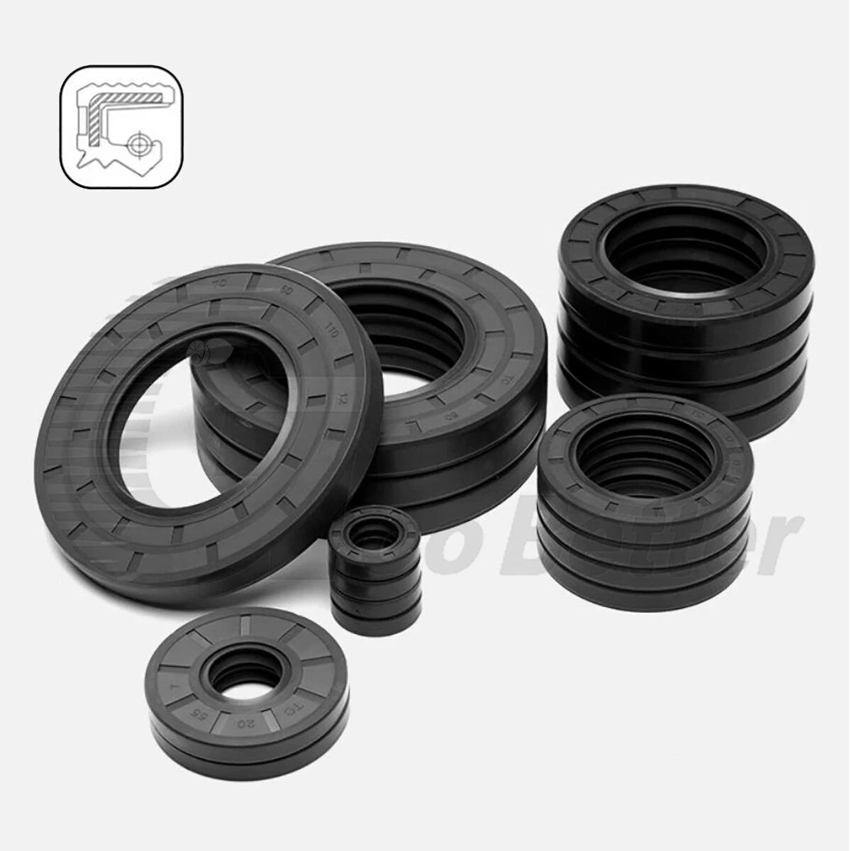 TC Oil Seal NBR Double Lip — Rotary Shaft Seal ID 101–120mm (175+ Sizes)