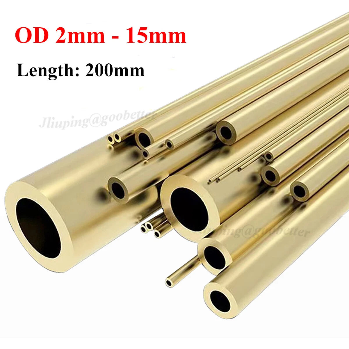Brass Round Tube Hollow Pipe OD 2–15mm Wall 0.5–2mm Length 200mm