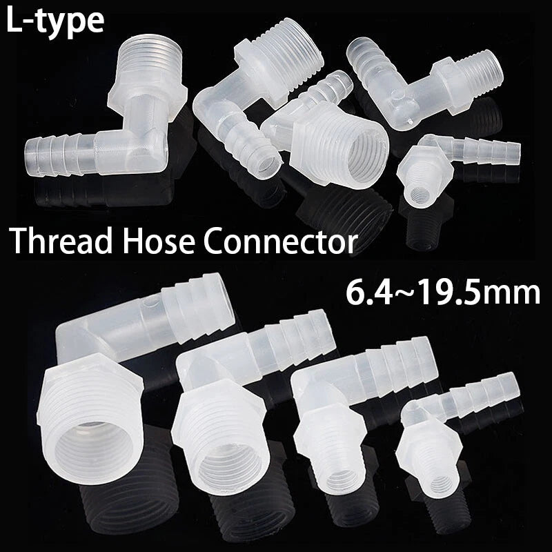 90 Degree Elbow Barbed Hose Fitting — Plastic Tube Connector 6.4–19.5mm