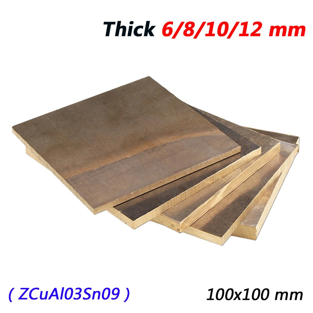 Thick 6/8/10/12 mm Aluminum Bronze Sheets Plate Albronze Solid Panel 100x100 mm