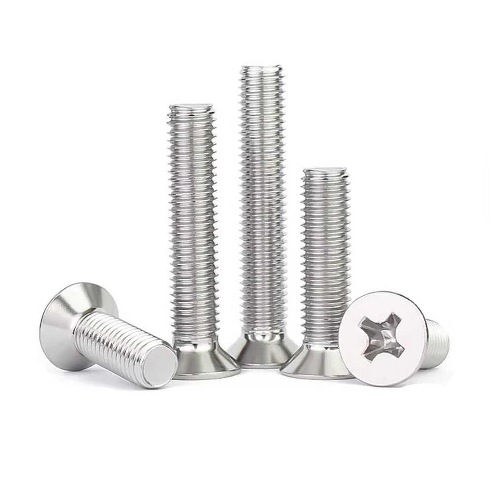 M2 to M8 A4 316 Stainless Steel Phillips Countersunk Screws DIN 965 Marine Grade