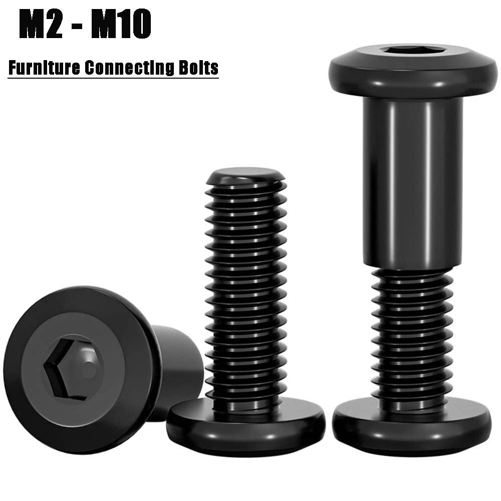 Metric Furniture Connector Bolts with End Cap Nuts — Stainless Steel M2 to M10