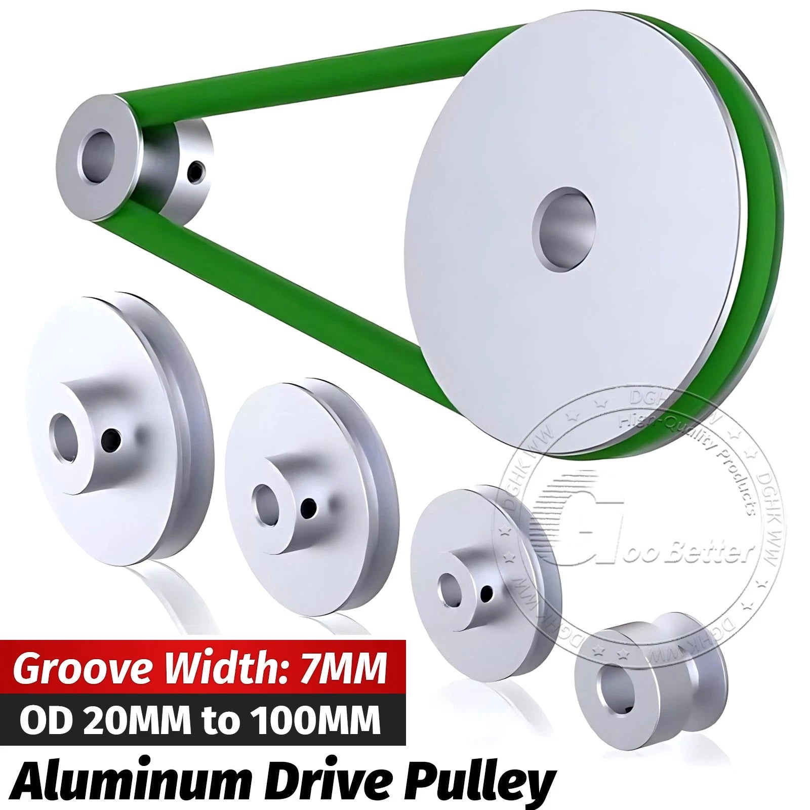 V Grooved Pulley Aluminum Round Belt Pulleys For 7mm Belt Single/Double Grooved