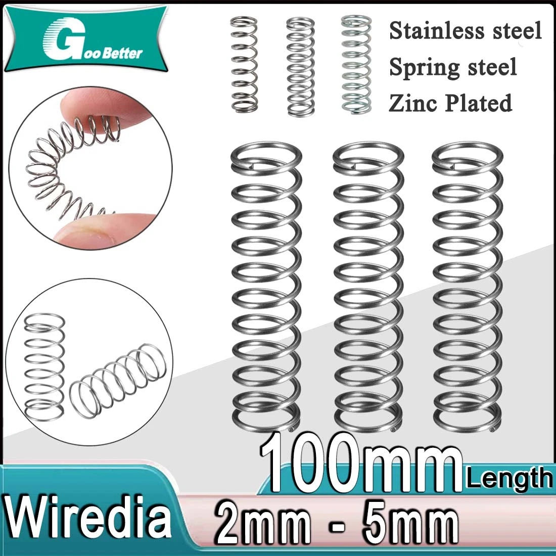 100mm Long Compression Spring 12mm - 80mm Diameter,Pressure- coiled springs