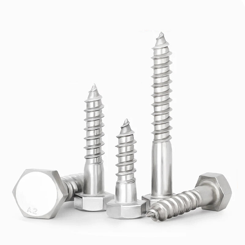 M6–M12 A2 Stainless Steel Hex Head Lag Bolts – Wood Screw