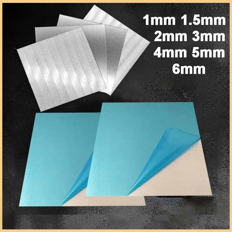 Aluminium Sheet Plate Flat — 1mm to 6mm Thick, Multiple Sizes