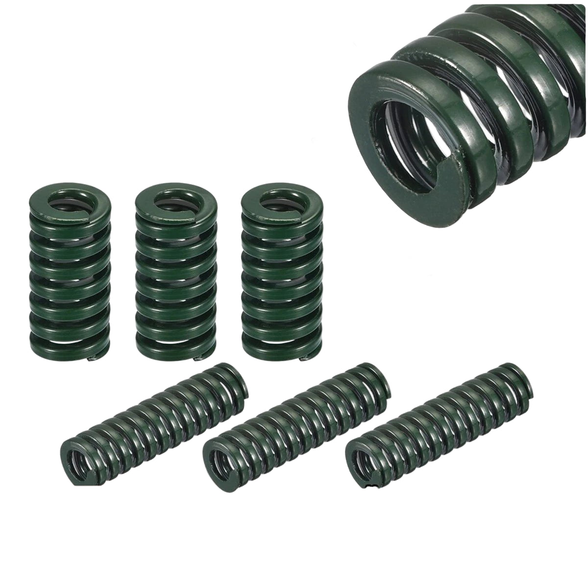 Green Heavy load Compression Die Spring 6 - 18mm Diameter & Up To 300mm Long - HomeDIYer
