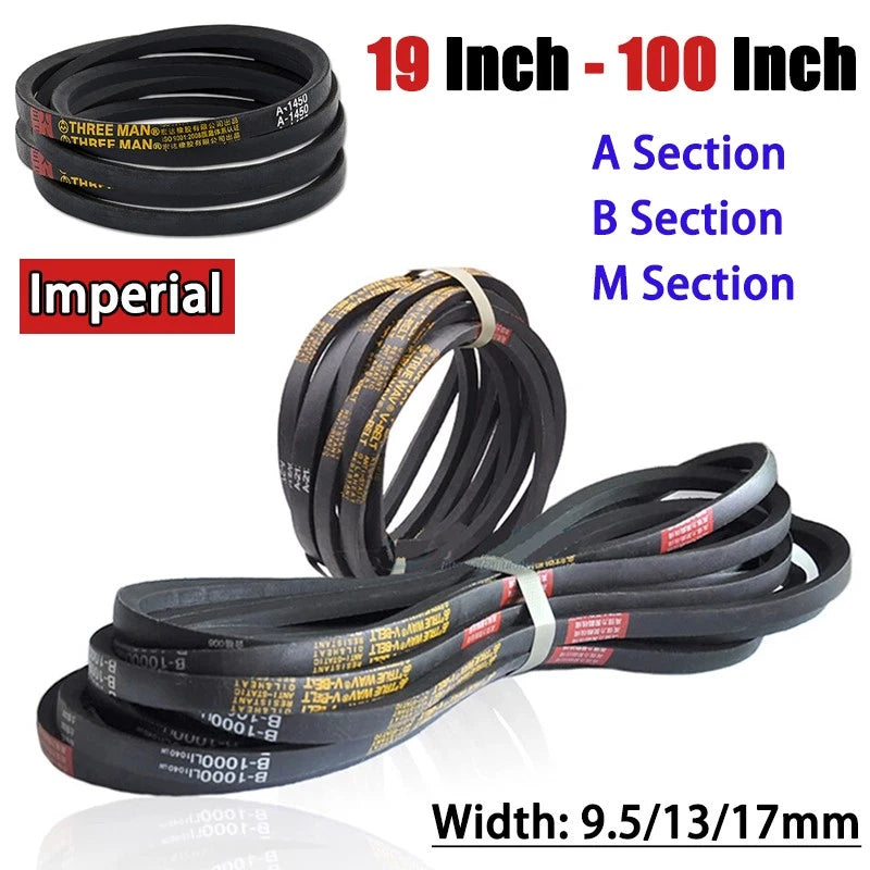 V-Belt A/B/M Section Classical Transmission Belt — Imperial Sizes 16" to 100"