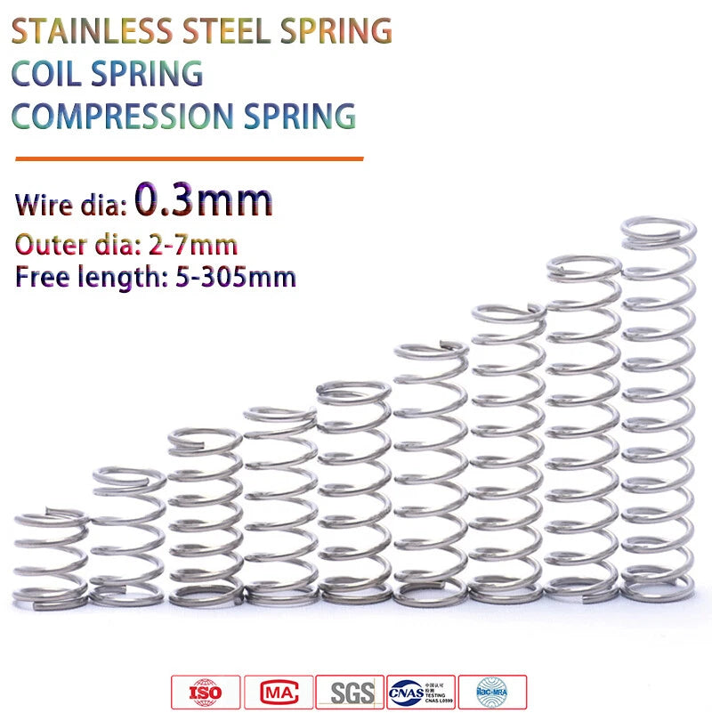 0.3mmWire Dia Stainless Steel Spring Coil Spring Compression Spring Small Spring