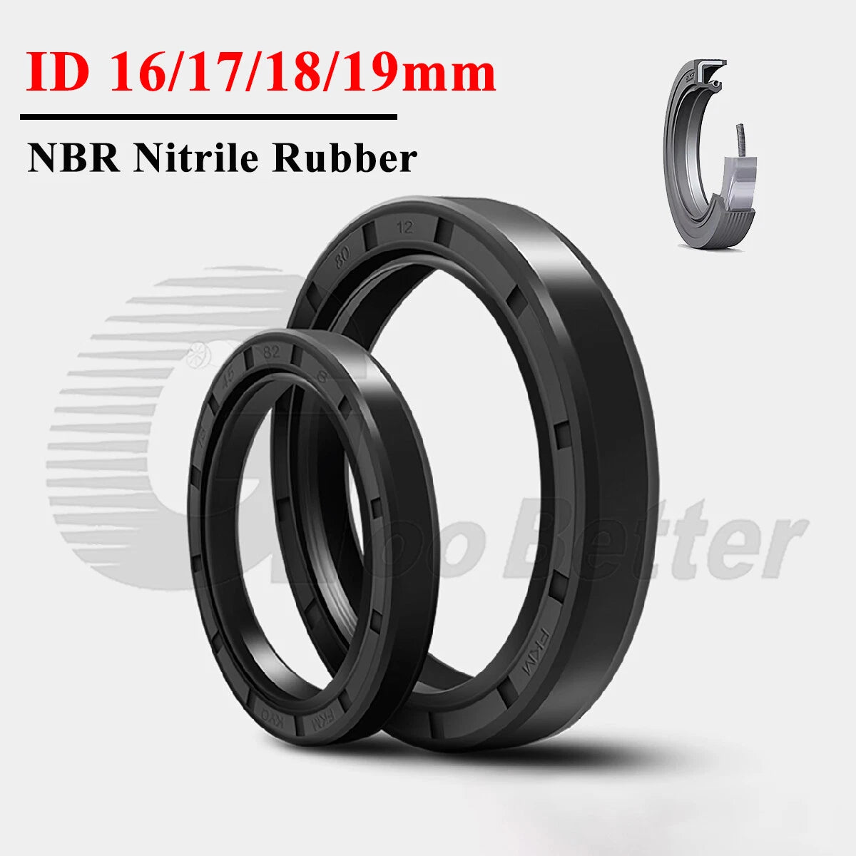 TC Skeleton Oil Seals ID 16 17 18 19mm | NBR 70 Dual Lip Rotary Shaft Seal