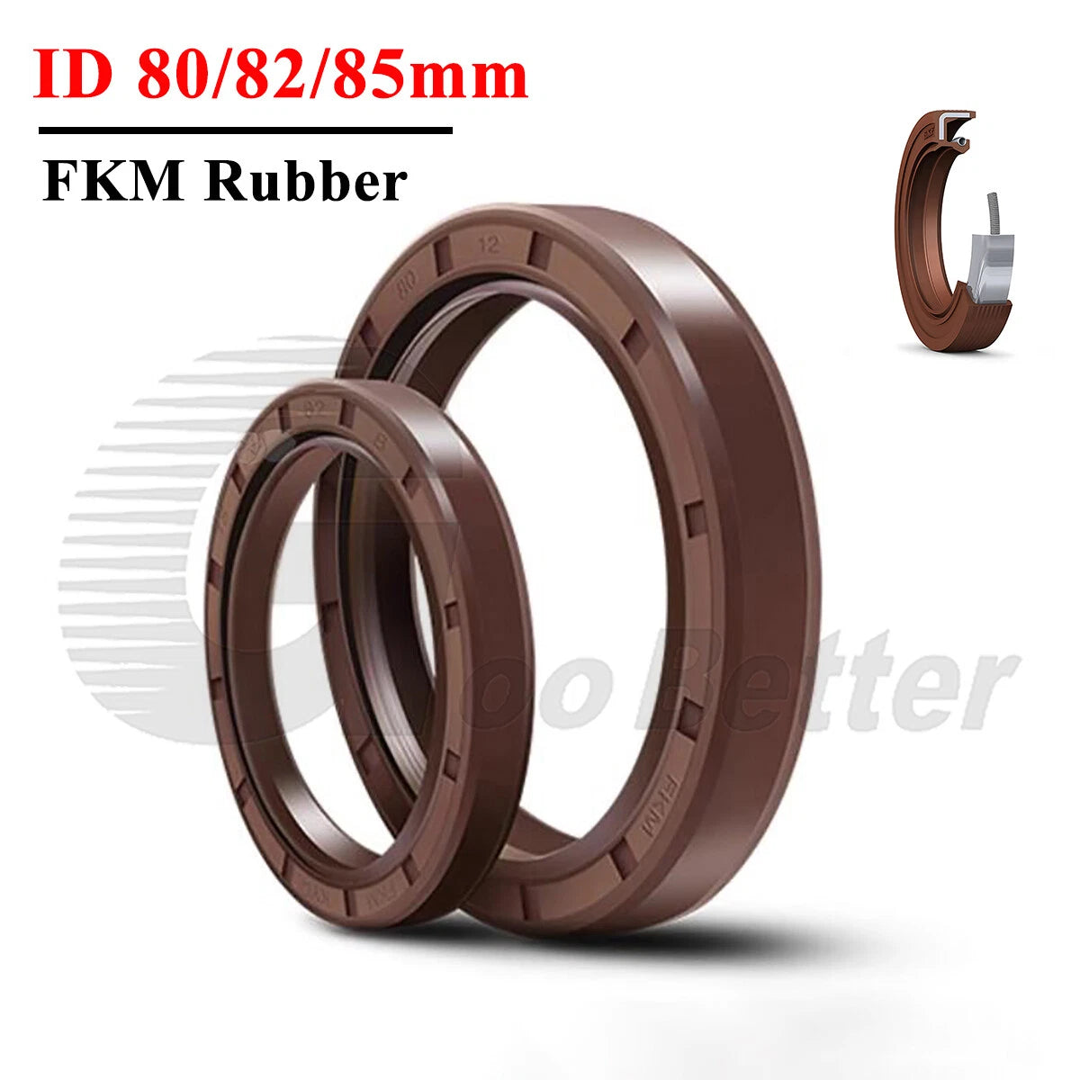 TC Oil Seal 80mm 82mm 85mm ID — FKM Rubber Dual Lip Rotary Shaft Seal Ring
