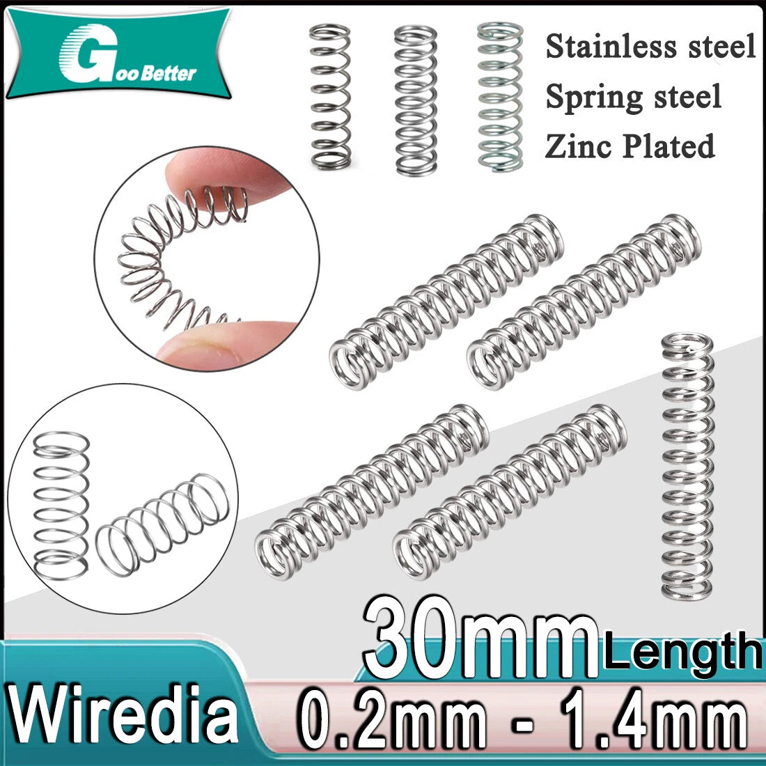 100mm Long Compression Spring 3mm - 30mm Diameter,Pressure- coiled springs