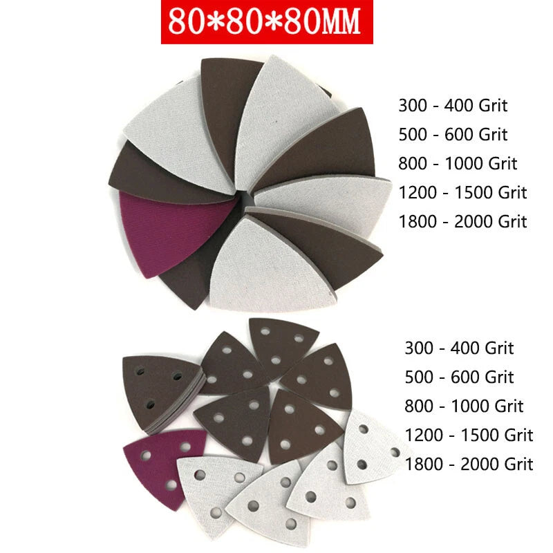 80mm Wet Dry Sponge Mouse Sanding Sheets Discs 300-2000 Grit Hook Loop Sandpaper