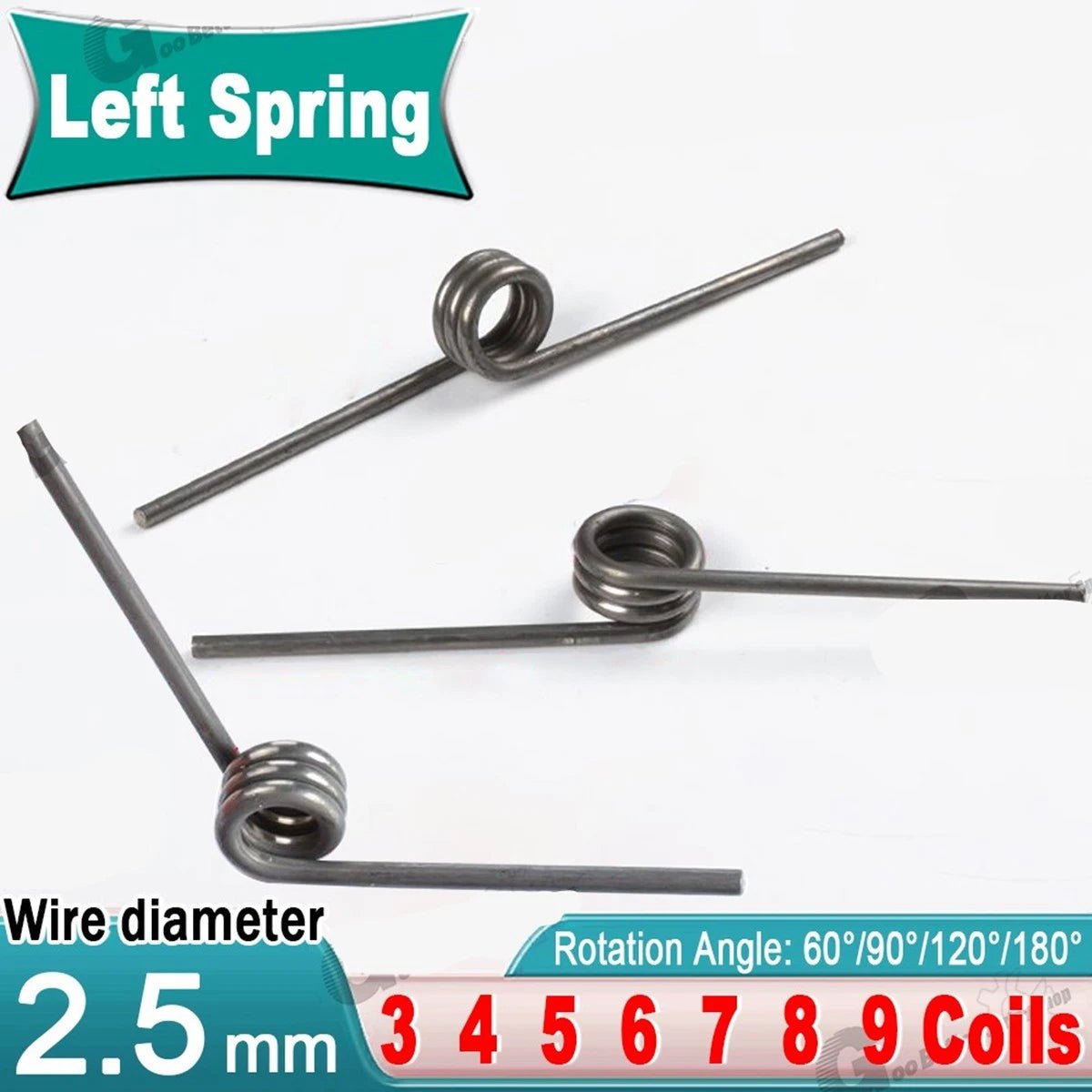 Torsion Spring 3 - 9 Coil (10 pcs), 2.5mm Wire dia, 12 ~30mm OD, Left spring Steel - HomeDIYer