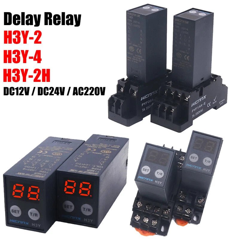 Power On Time Timer Delay Relay H3Y - 2/4/2H AC 12/24/220V DPDT 8Pin / 14Pin - HomeDIYer