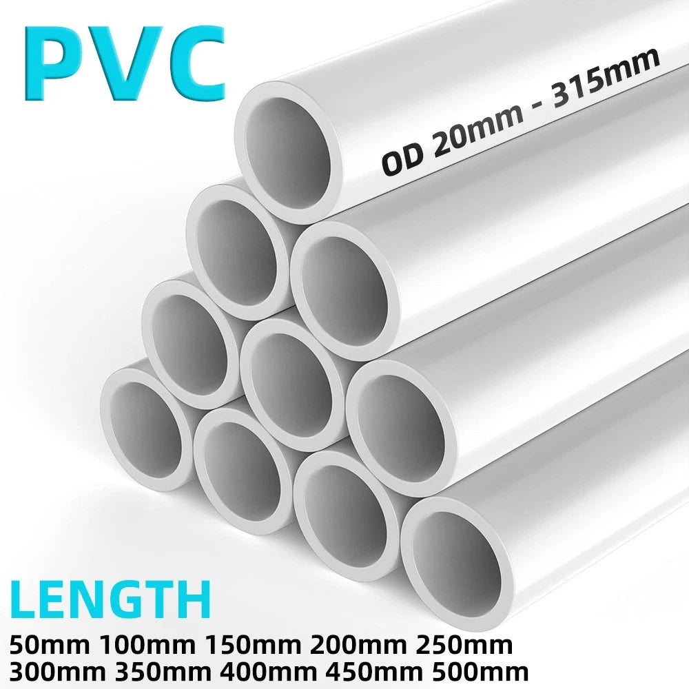 White PVC Round Tube – Rigid Pipe | OD 20–315mm | Length 50–500mm