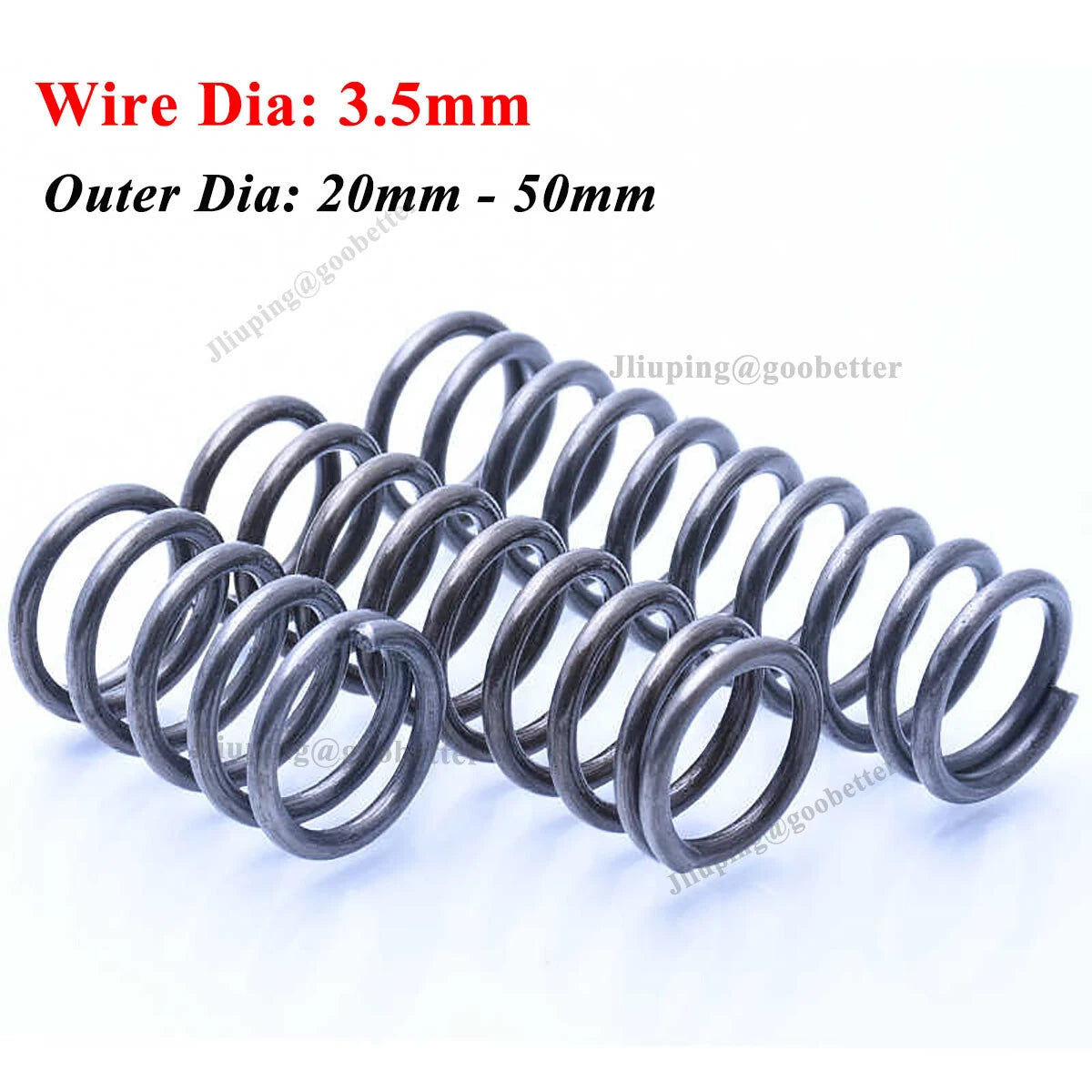 Compression Spring 3.5mm Wire Dia Spring Steel Pressure/Coil Springs OD 20-50mm