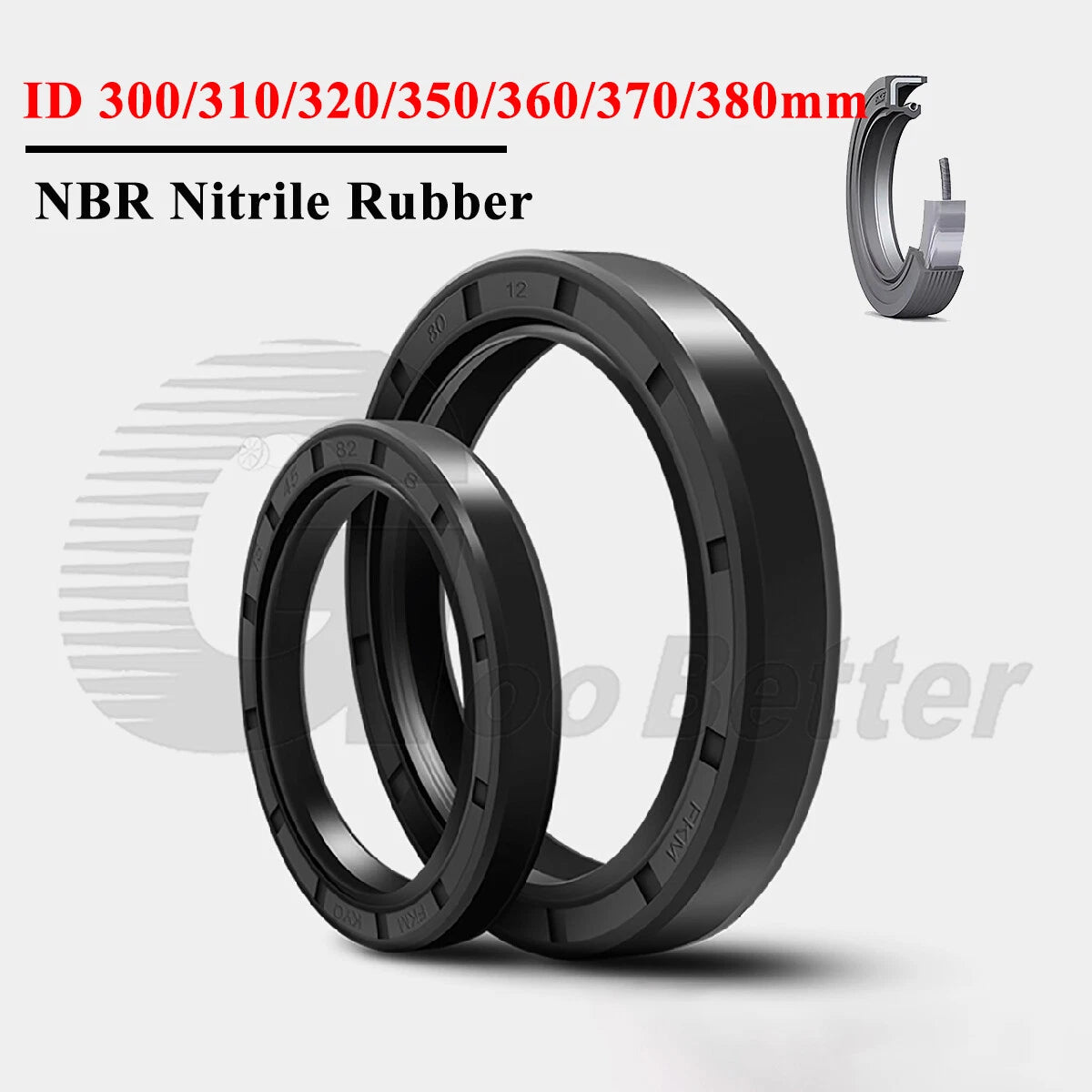 TC Oil Seal 300–380mm ID Rotary Shaft NBR Dual Lip Seal — Multiple Sizes