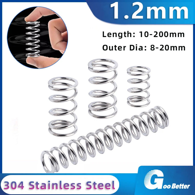 304 Stainles Steel Compression Spring Pressure Small Spring Wire Diameter 1.2mm
