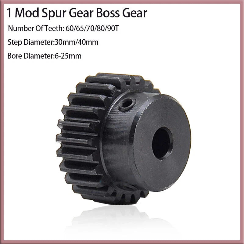 Spur Gears Pinion Gear 1 Mod Transmission Gear With Step 60T-90T Teeth 45# Steel