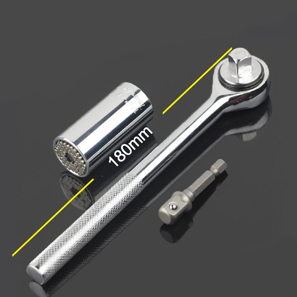 3/8 "1/2" Universal Socket Wrench Set Reversible Ratchet & Power Tool Adapter