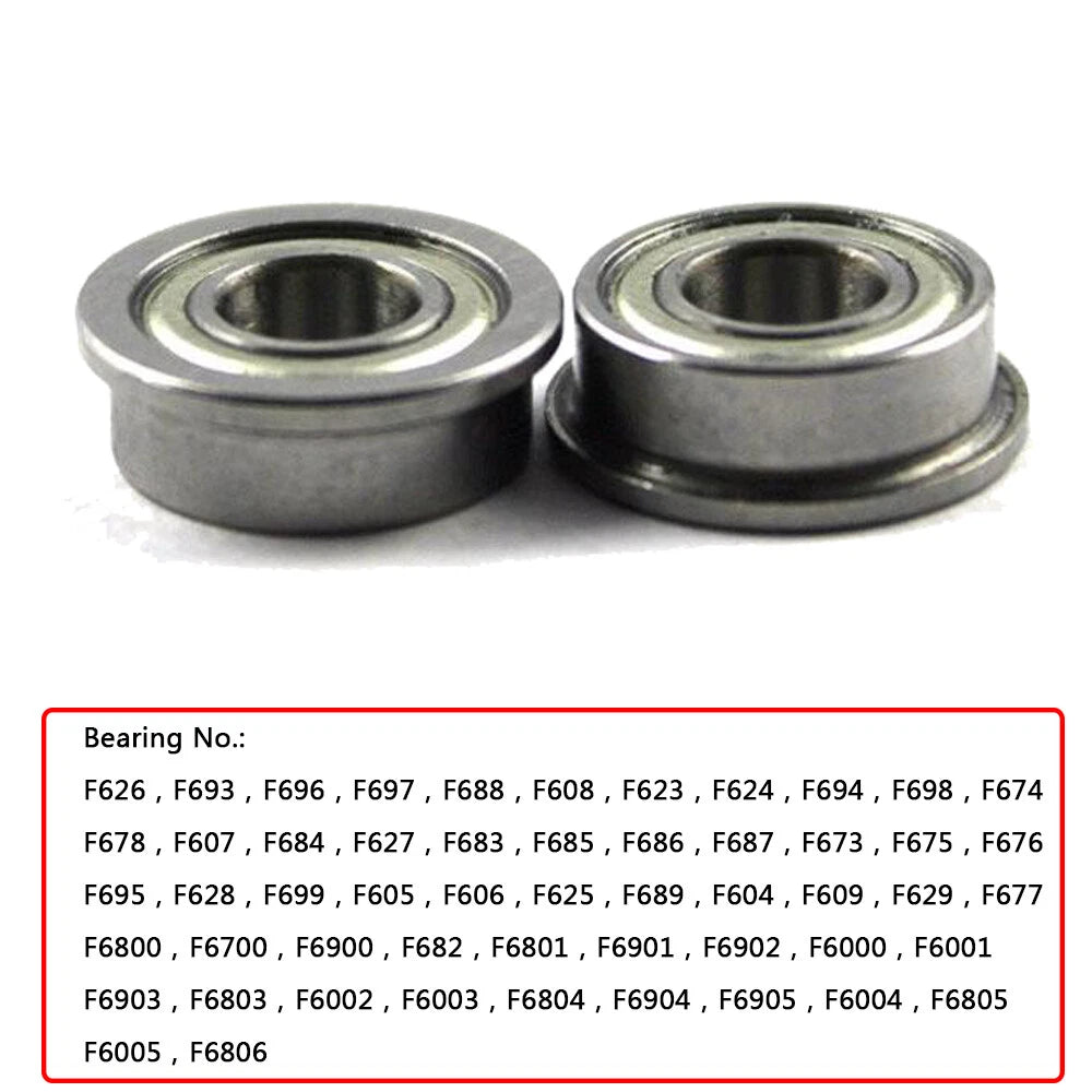 Flanged Deep Groove Ball Bearings ZZ Double Metal Shielded 2mm-12mm Bore Various