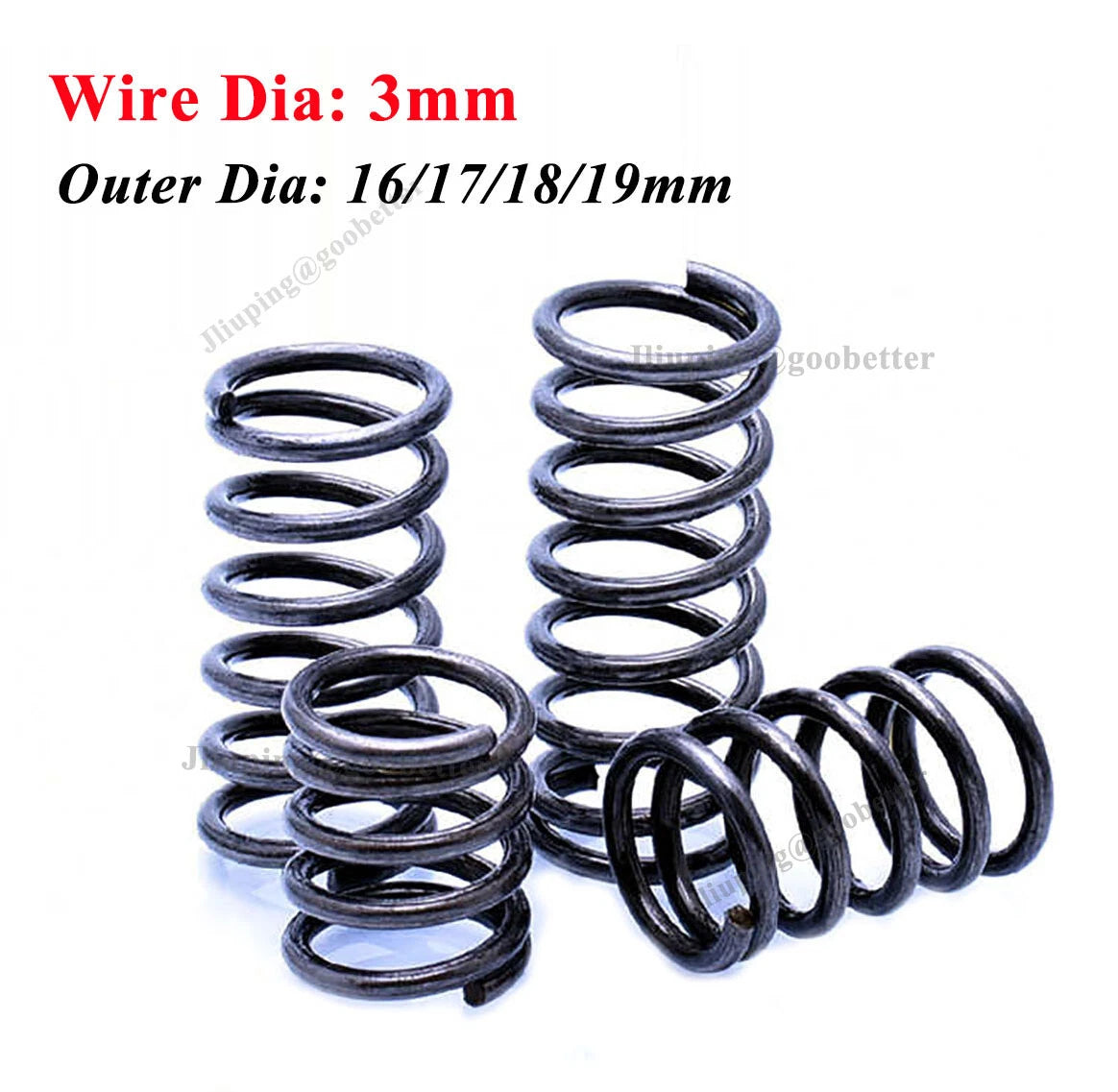Compression Steel Spring Wire Dia 3mm OD 16/17/18/19mm Pressure Coil Springs