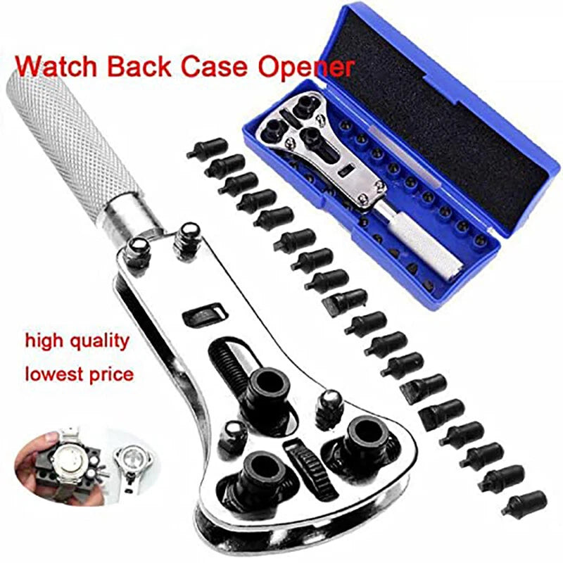 Watch Back Case Opener Screw Wrench Cover Remover Battery Change Repair Tool Kit