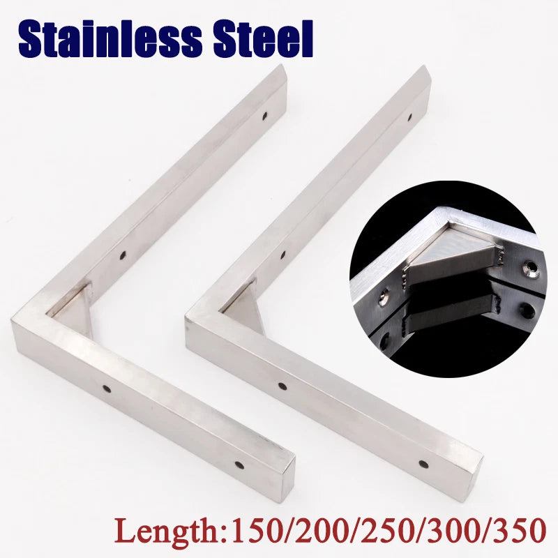 Square Tube Shelf Bracket - 304 SS L Shape for Microwave Storage Corner Bracket