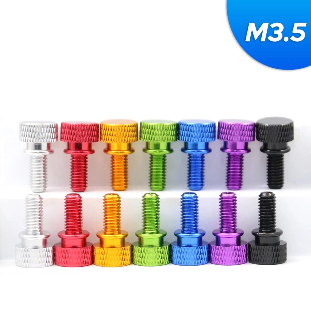 M3.5 High‑Type Knurled Thumb Screws – Aluminum Hand Grip Knob Bolts, DIN 464 - HomeDIYer