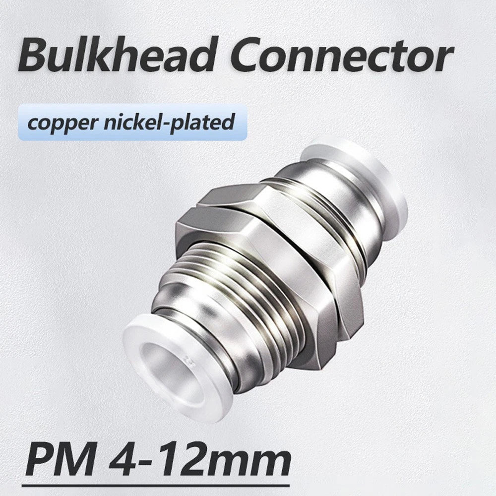 Pneumatic Bulkhead Push-Fit Connector Fitting | Inline Airline Tube Fitting