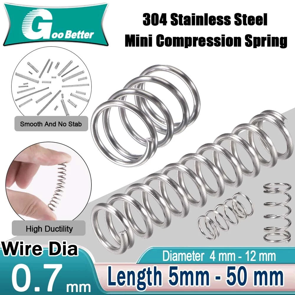 Compression Spring 0.7mm Wire Dia.5mm-100mm Length Small Stainless steel Springs