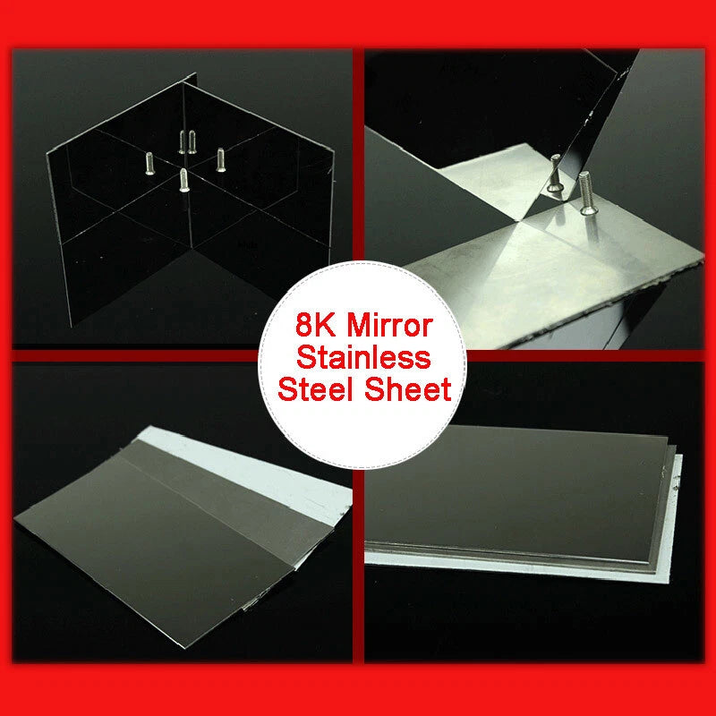 Thick 1mm-3mm 8K Mirror Stainless Steel Sheet Polished Bright Plate 100*100mm