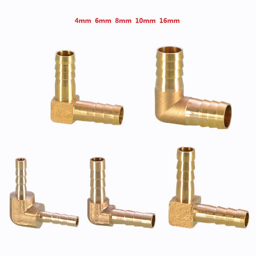 Brass Elbow Barb Hose Connector 4mm–19mm | Air Gas Fuel Pipe Fitting