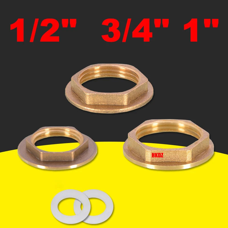 1 2" 3 4" 1" BSP Brass Hex Lock Nuts Flange Pipe Fittings Tank Thread Connection